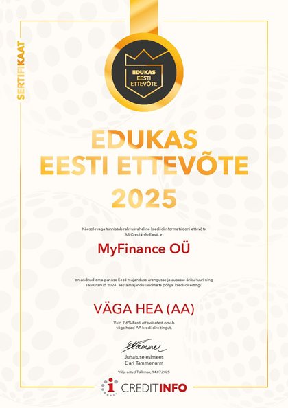 Sertifikaat Edukas Eesti Ettevõte 2025